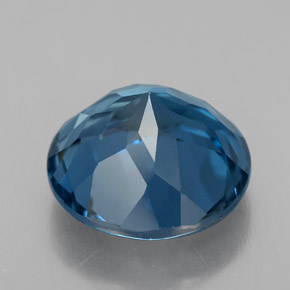 Topacio azul natural de 3,44 ct, corte redondo, VS