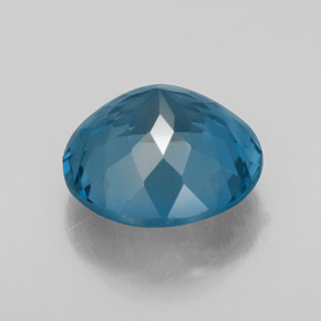 Topacio azul natural de 3,43 ct, corte redondo, VVS-VS