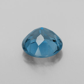 Topacio azul natural de 3,35 ct, corte redondo, VVS