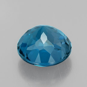Topacio azul natural de 3,26 ct, corte redondo, VVS