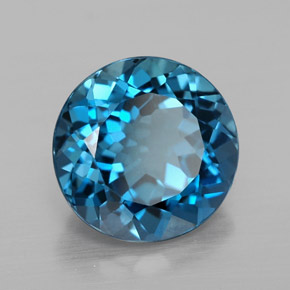 Topacio azul natural de 3,30 ct, corte redondo, VVS