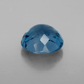 Topacio azul natural de 3,49 ct, corte redondo, VVS