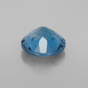 Topacio azul natural de 3,12 ct, corte redondo, VS-SI
