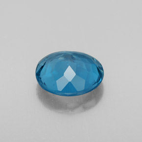 Topacio azul natural de 2,77 ct, corte redondo, VS