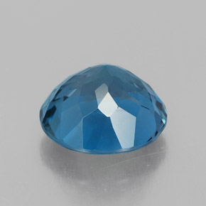 Topacio azul natural de 3,32 ct, corte redondo, VVS