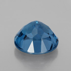 Topacio azul natural de 3,57 ct, corte redondo, VS-SI