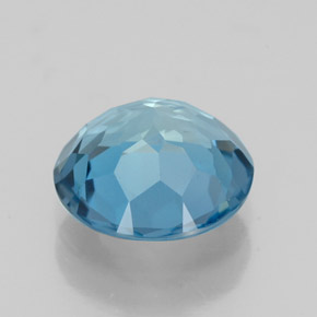 Topacio azul natural de 2,58 ct, corte redondo, VVS