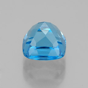 Topacio azul natural de 2,67 ct, corte cojín, VVS