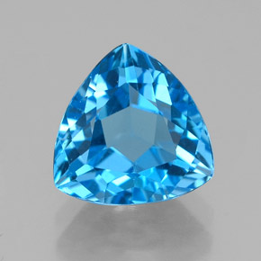 Topacio azul natural de 3,24 ct, trillón, VVS-VS
