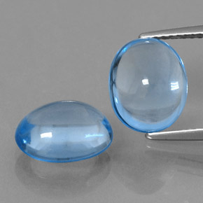 Gemas de topacio azul natural de 7,62 ct, corte óvalo, transparente