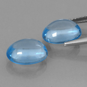 Gemas de topacio azul natural de 7,62 ct, corte óvalo, transparente