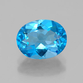 Topacio azul natural de 2,26 ct, corte óvalo, VS