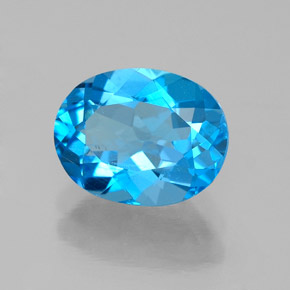 Topacio azul natural de 2,26 ct, corte óvalo, VS