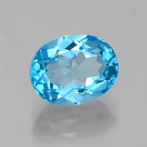 Topacio azul natural de 2,64 ct, corte óvalo, VS