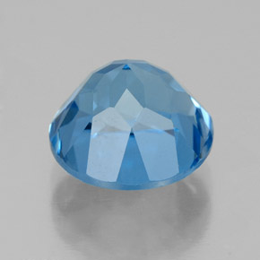 Topacio azul natural de 4,14 ct, corte redondo, VVS