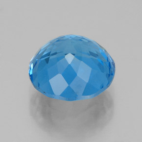 Topacio azul natural de 3,72 ct, corte redondo, SI