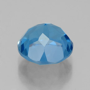 Topacio azul natural de 3,90 ct, corte redondo, VVS