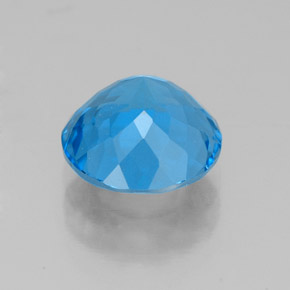 Topacio azul natural de 2,54 ct, corte redondo, VS