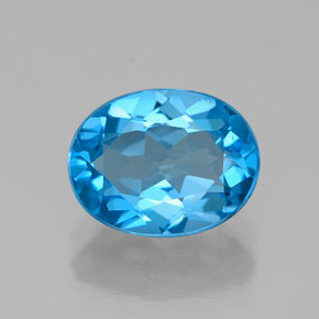 Topacio azul natural de 2,17 ct, corte óvalo, VVS