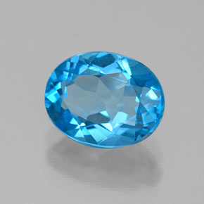 Topacio azul natural de 2,17 ct, corte óvalo, VVS