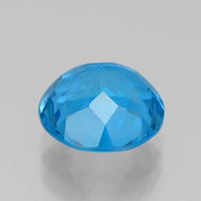 Topacio azul natural de 3,14 ct, corte redondo, VVS