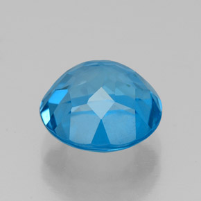 Topacio azul natural de 3,50 ct, corte redondo, VVS
