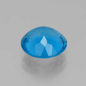Topacio azul natural de 2,22 ct, corte redondo, VVS-VS