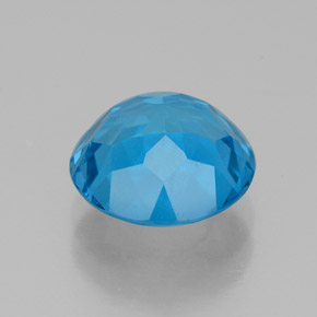 Topacio azul natural de 2,90 ct, corte redondo, VVS