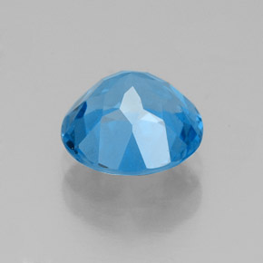 Topacio azul natural de 2,28 ct, corte redondo, VVS