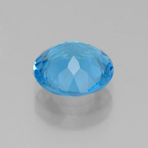 Topacio azul natural de 2,07 ct, corte redondo, VS-SI