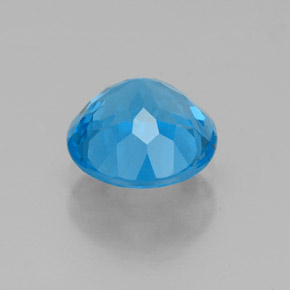 Topacio azul natural de 2,14 ct, corte redondo, VVS