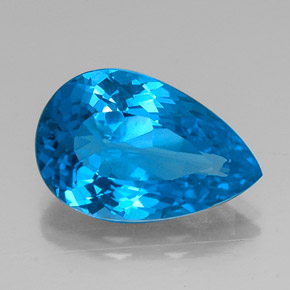 Topacio azul natural de 9,25 ct, en forma de pera, VVS