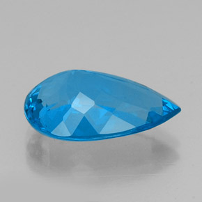 Topacio azul natural de 9,25 ct, en forma de pera, VVS