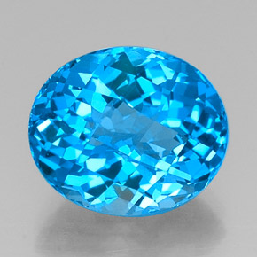 Topacio azul natural de 11,31 ct, corte óvalo, VVS