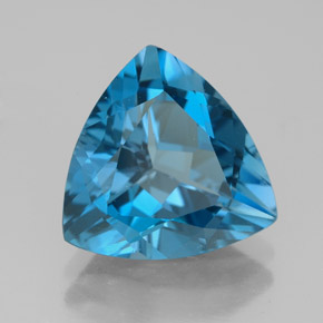 Topacio azul natural de 5,58 ct, trillón, VVS