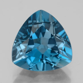 Topacio azul natural de 6,63 ct, trillón, VVS
