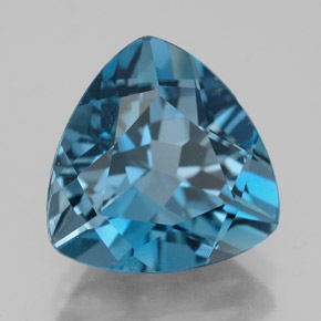 Topacio azul natural de 6,63 ct, trillón, VVS