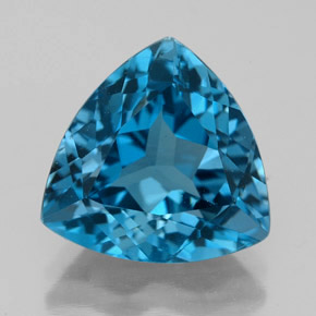 Topacio azul natural de 6,69 ct, trillón, VVS