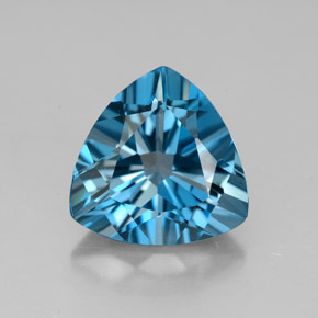 Topacio azul natural de 5,28 ct, trillón, VVS