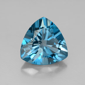 Topacio azul natural de 5,28 ct, trillón, VVS