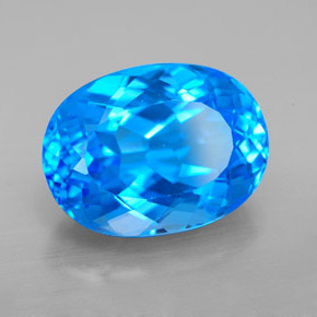 Topacio azul natural de 11,54 ct, corte óvalo, VS
