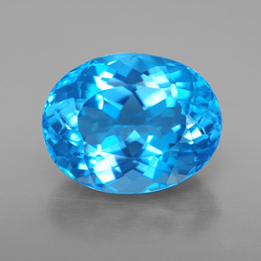 Topacio azul natural de 8,09 ct, corte óvalo, VVS