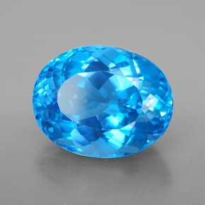 Topacio azul natural de 8,09 ct, corte óvalo, VVS