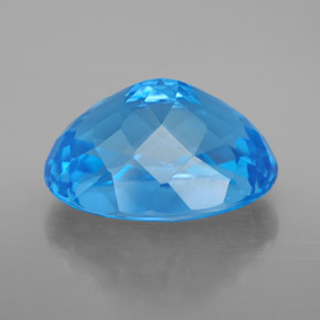 Topacio azul natural de 8,09 ct, corte óvalo, VVS