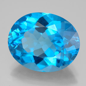 Topacio azul natural de 12,69 ct, corte óvalo, VVS