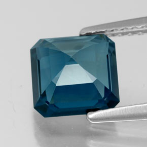Topacio azul natural de 2,12 ct, corte esmeralda, VVS