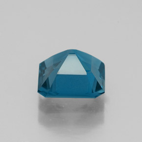 Topacio azul natural de 1,75 ct, corte esmeralda, VS