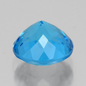 Topacio azul natural de 2,49 ct, corte redondo, VVS-VS