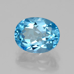 Topacio azul natural de 2,50 ct, corte óvalo, VVS-VS