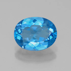 Topacio azul natural de 2,16 ct, corte óvalo, VVS